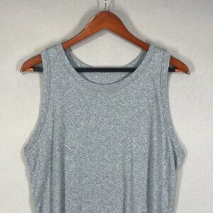 A New Day Tank Top Womens 2X Gray Ribbed Pullover Round Neck Stretch Modal Blend